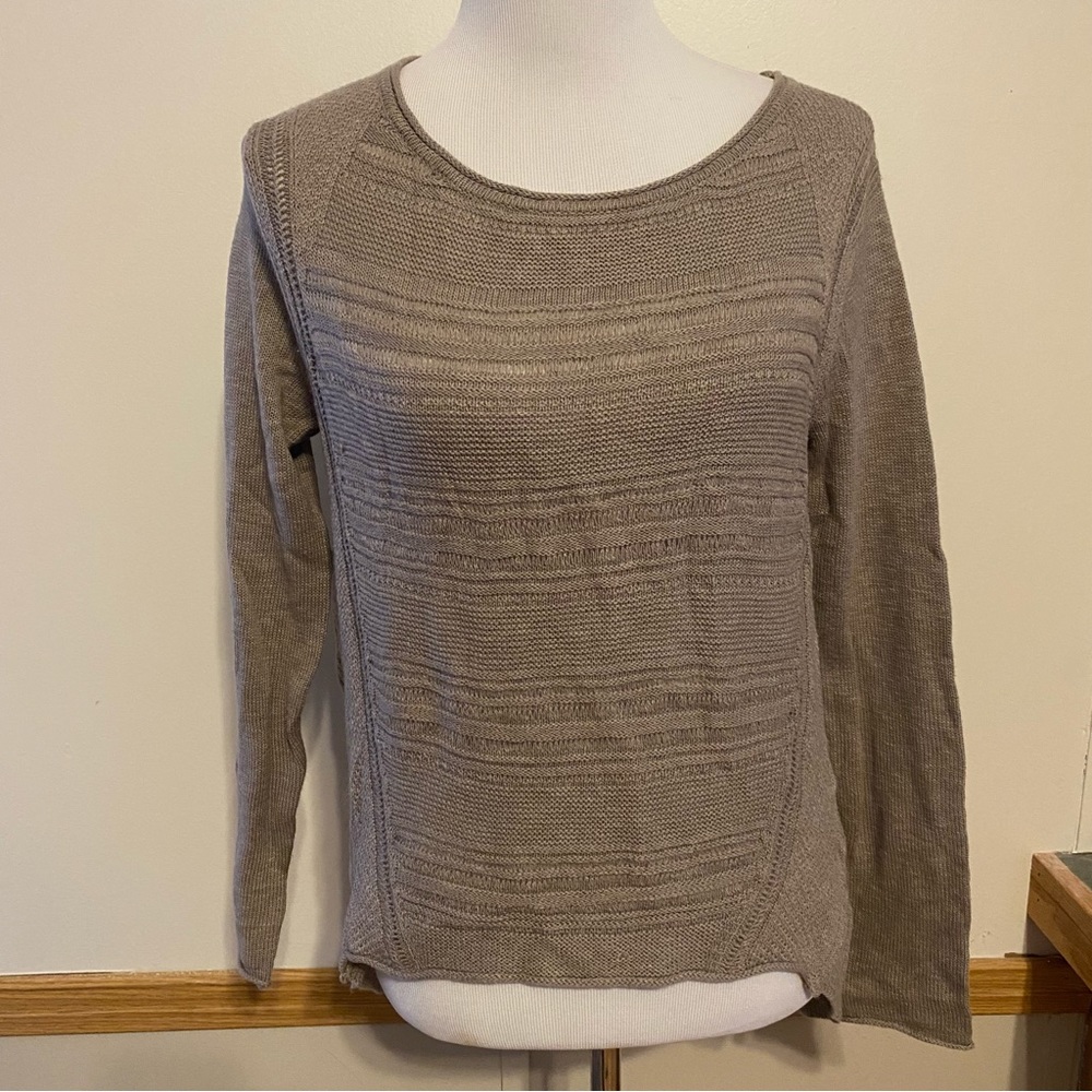 Anthropologie Moth Wool Cotton Blend High Low Sweater Knit Top Medium